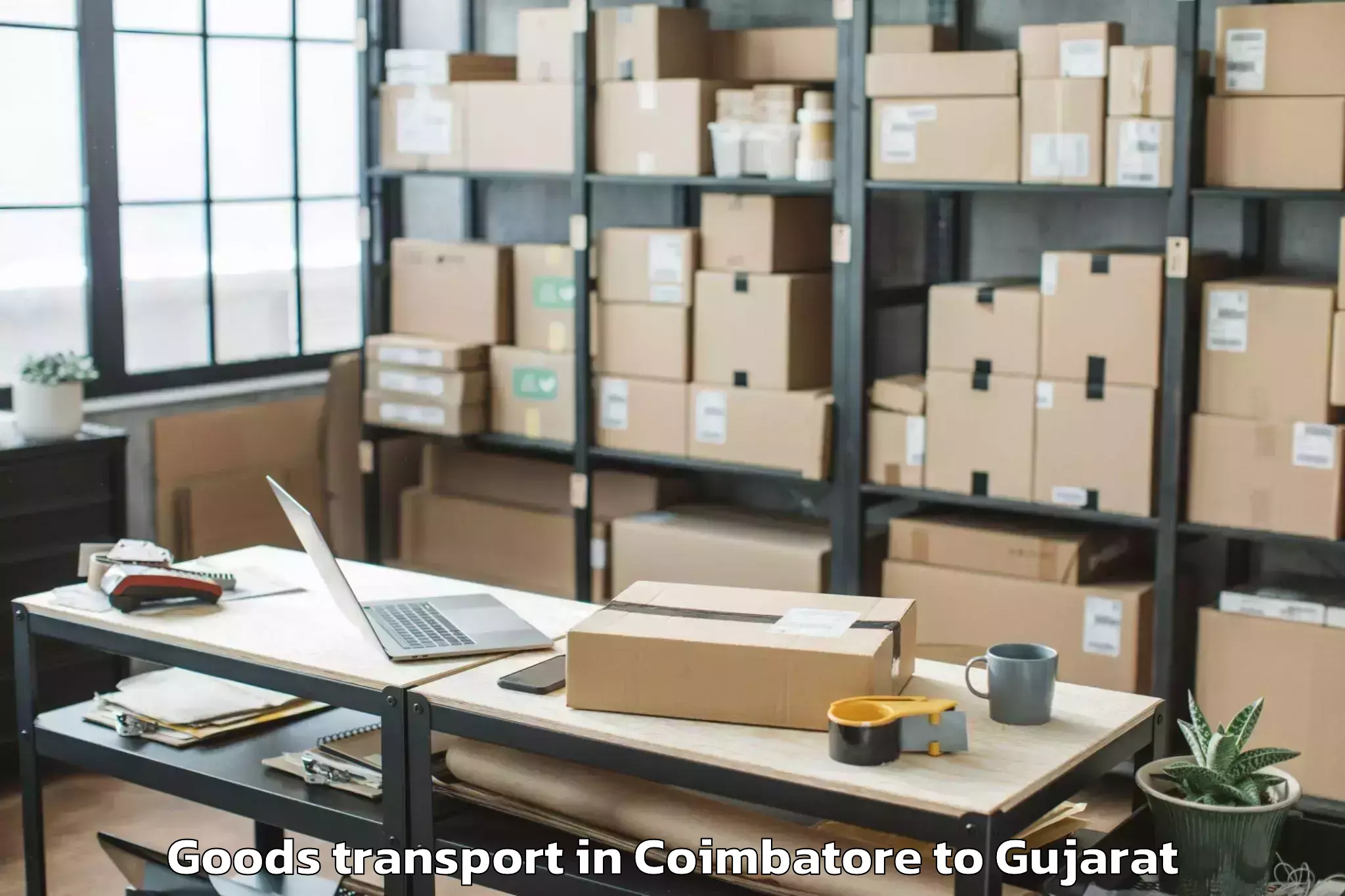 Hassle-Free Coimbatore to Khambhalia Goods Transport